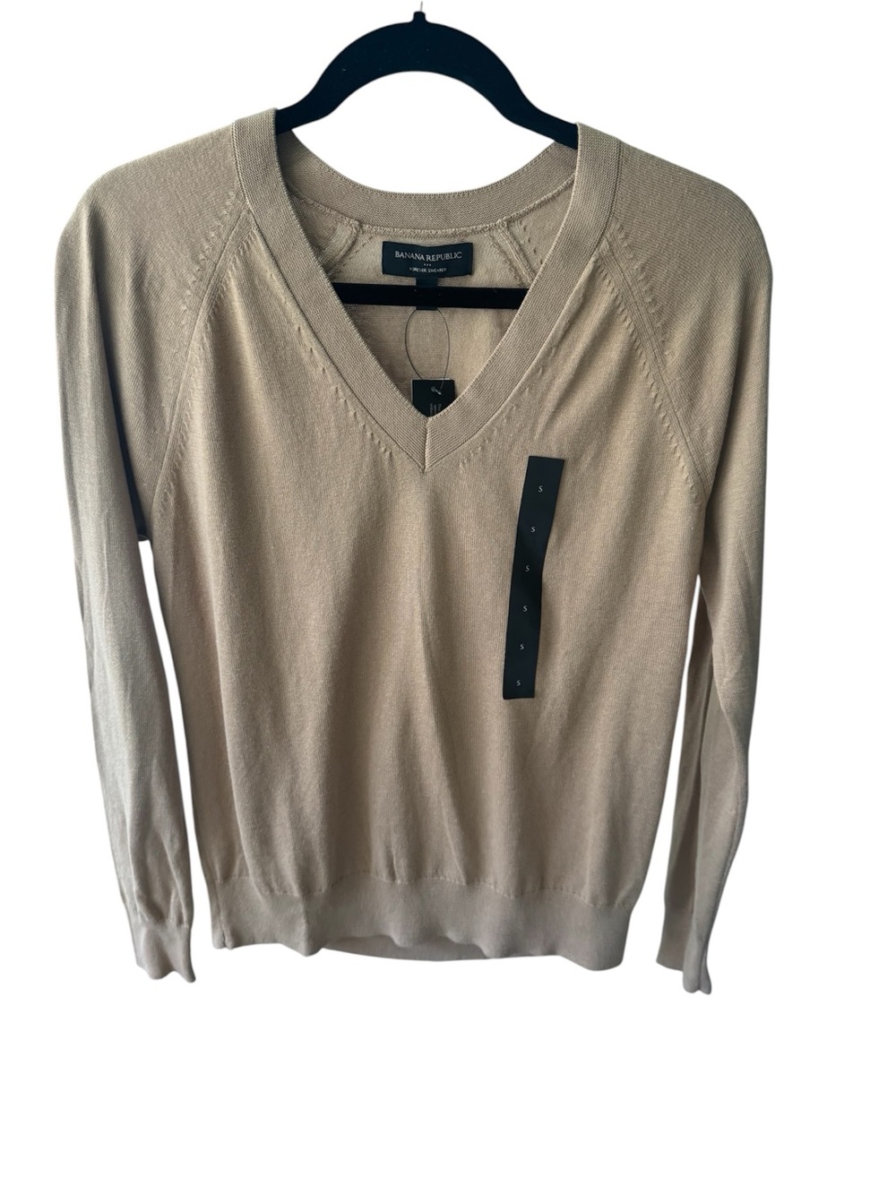 Banana Republic Women's V-Neck Sweater in camel.